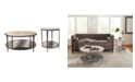 Furniture Wilshire Round Cocktail Table and Round End Table Set
